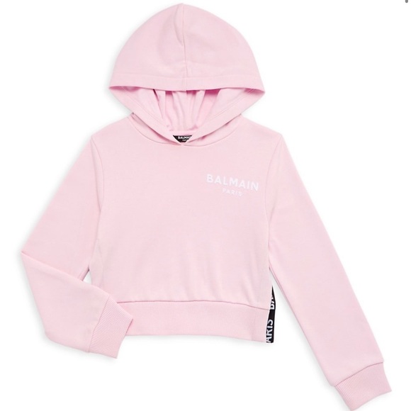 Balmain Other - Balmain Pink Cropped Girls Hoodie Size 12/US 9-10 Years Old, $400